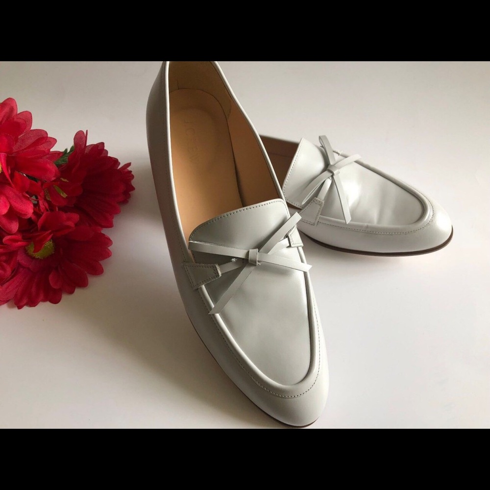 WOMEN'S J CREW ACADEMY LOAFERS HIGH MIST LEATHER